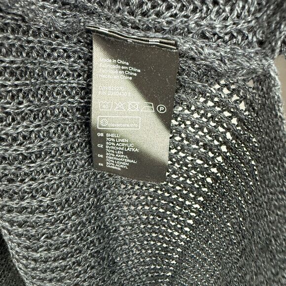 H&M Women’s Dark Blue Deep V Neck Long Sleeve Sweater Pullover Sweatshirt Size L - Picture 14 of 16